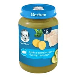Пюре рибно - овочеве для дітей від 6 міс стерилізоване Риба з картоплею, цукіні та броколі Gerber с/б 190 г