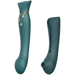 Смарт-вибратор 3 в 1 Zalo Queen Jewel Green пульсирующая жемчужина и вакуум кристалл Swarovski