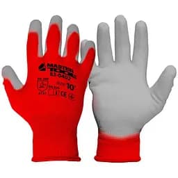 Рукавички робочі захисні Mastertool з нітриловим покриттям 10" червоно-сірі (в упаковці 12 шт.)