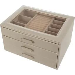 Органайзер для прикрас Elen Dekor 25х18х14.3 см бежевий (819-028)