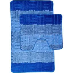 Набір килимків для ванної Vezzer Color line 60x100 та 60x50 см темно-синій (VZC05247)