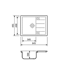 Кухонна мийка Adamant Anila 645x495x200 old stone 182496100310, Сірий - мініатюра 3