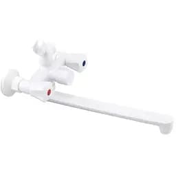 Смеситель для ванны Plamix Omega-140 Euro White (без шланга и лейки) (PM0648)