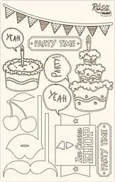 Чипборд „Cake delicious“ 4 белый картон 12,8х20см Rosa Talent