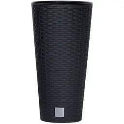 Горщик для квiтiв Prosperplast Rato тубус, з вкладишем 2 в 1, 300 мм, антрацит (77967-433)