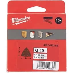 Папір шліфувальний MILWAUKEE, 93х93х93мм HL, зерно 60, (10шт)
