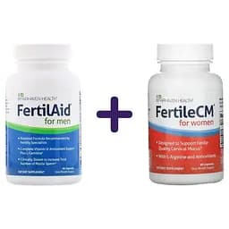 Набор: репродуктивное здоровье мужчин Fairhaven Health FertilAid for men 90 капсул + репродуктивное здоровье женщин Fairhaven Health FertileCM 90 капсул