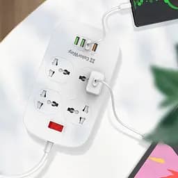 Фільтр живлення ColorWay 4 розетки, 4 USB (1QC3.0+3 AUTO ID), 1.8 м, білий (CW-CHU44QW) - мініатюра 5