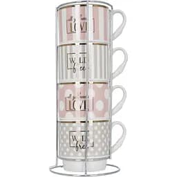 Набір чашок Limited Edition Glam на металевій підставці 5 предметів (6469516)