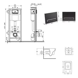 Набір Q-tap Nest 4 в 1 підвісний унітаз Crow Ultra Quiet 520x360x290 + комплект інсталяції QT05335172W48196 - мініатюра 8