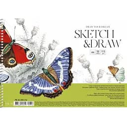 Альбом Muse Sketch&Draw на спіралі A4 50 аркушів в асортименті (PB-SC-050-316)