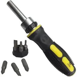 Викрутка реверсивна з бітами Сталь 7 предметів (58198)