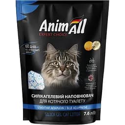 Уцінка. Силікагелевий наповнювач для котів AnimAll Кристали аквамарину 7.6 л
