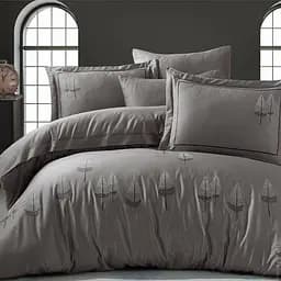 Комплект постільної білизни Dantela Vita Pamira Antraсit з вишивкою Євро Різнобарвний 000230322