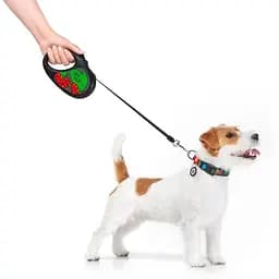Повідець-рулетка для собак Waudog R-leash, малюнок "Калина", S, до 15 кг, 5 м, світловідбиваюча стрічка чорний - мініатюра 7