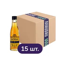 Упаковка бренди Metaxa 5 звезд 38% 0.75 л (0.05 л х 15 шт.)