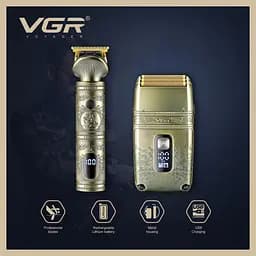 Шейвер-тример VGR V-649 Shaver Set, електробритва з насадками, чоловіча, акумуляторна, з дисплеєм - мініатюра 5