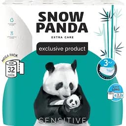 Туалетний папір Сніжна Панда Extra Care Sensitive Super Long тришаровий 32 шт - мініатюра 2