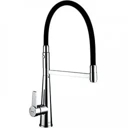 G4398-15 Змішувач для кухні однорич. силикон. гусак лат.корп. шпилька Ø35 чорний/хром Gappo 1/8 Чорний матовий