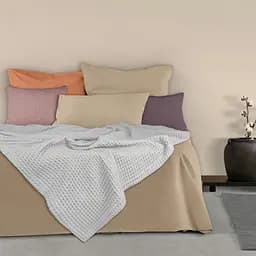 Плед-покривало Cosas Snow Greek Waffle вафельний 200х220 см білий (Blanket_01Snow_GreekWaffle_200x220) - мініатюра 3