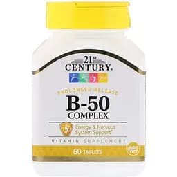 Вітаміни 21st Century B-50 Complex 60 таблеток
