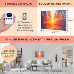 Інфрачервоний обігрівач Klarstein Wonderwall Air Art Infinite 580Вт (10035172) - мініатюра 5