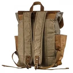 Зручний рюкзак з кишенями canvas 20111 Vintage сірий-коричневий - мініатюра 4