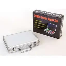 Настольная игра Johnshen Sports Покерный набор 200 фишек по 11,5 г без номинала (алюминиевый кейс) (59204)