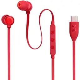 Наушники проводные JBL T310C USB-C красные