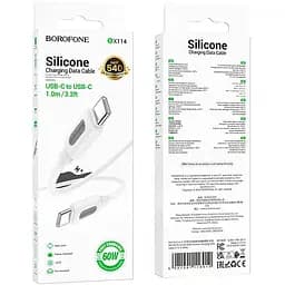 Дата кабель Borofone BX114 Structure Type-C to Type-C 60W (1m) White - мініатюра 2