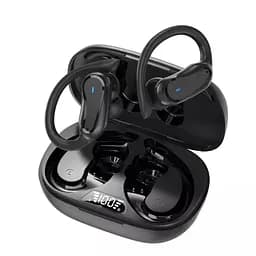 Бездротові спортивні навушники TWS i27 з мікрофоном, водонепроникні з індикатором заряду. Чорні.