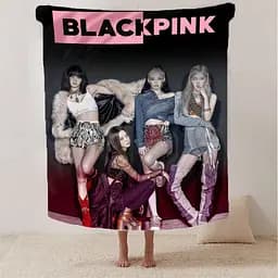 Плед плюшевий з фотографією 3D Black Pink 160х200 см