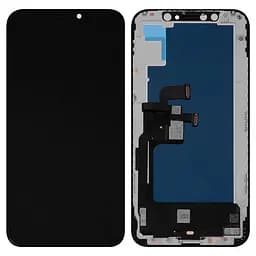 Дисплей для iPhone 12, iPhone 12 Pro, чорний, з рамкою, , з пластиками камери та давача приближення, (TFT), JK
