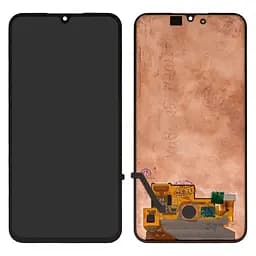 Дисплей для Samsung A705 Galaxy A70, чорний, з рамкою, High, з широким обідком, (OLED)