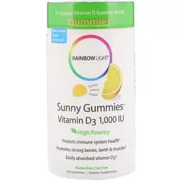 Вітамін D3 Rainbow Light смак лимона 1000 МО 100 жувальних цукерок