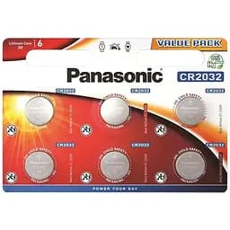 Батарея Panasonic Lithium CR2032 6 шт.