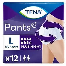 Подгузники для взрослых Tena Pants Plus Night Трусы ночные размер Large 12 шт (7322540839920)