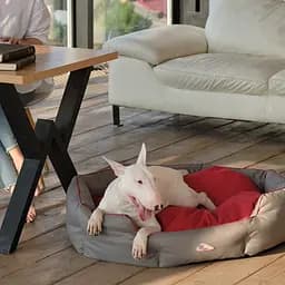 Лежак Pet Fashion Bosphorus 3, 95x78x24 см, сірий з червоним - мініатюра 5