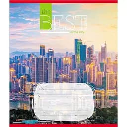 Зошит загальний "Захід сонця у місті" Leader 096-630190K-2 в клітинку, 96 аркушів