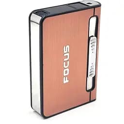 Портсигар на 10 сигарет с зажигалкой FOCUS №HL-149 Pink (18316)