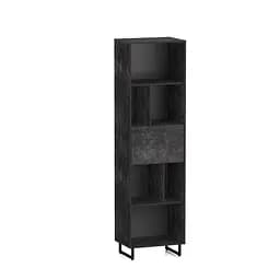 Стеллаж для книг и декора на ножках Moreli Forte F-0016 в стиле Loft 550х2000х400 мм Бетон Темный