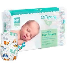 Підгузки Offspring Meow The Cat розмір NB (до 4 кг) 56 шт. (DP-OI-FAT-NB56P-MTC)
