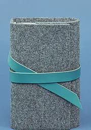 Фетровий жіночий блокнот (Софт-бук) 1.0 з шкіряними бірюзовими вставками