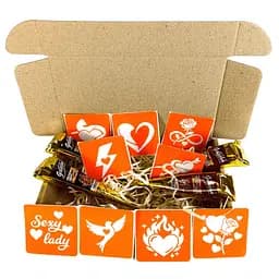 Набор хны с трафаретами для био-тату №9 Fresh Tattoo henna-set-09, 9 трафаретов