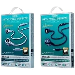 Навушники Remax RM-655i Lightning Metal Wired Earphone for Music & Call чорні - мініатюра 3