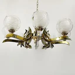 Люстра со светодиодным золотым корпусом и 5 двойных плафонов Line.F 81181/5 GD