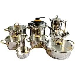 Набір каструль O.M.S. Collection 1088 з нержавіючої сталі 18 предметів (Туреччина)