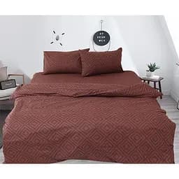 Комплект постельного белья TAG Tekstil Евро Коричневый 000163348 (R128Brown)