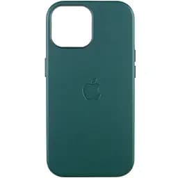 Шкіряний чохол Epik Leather Case AAA with MagSafe and Animation для Apple iPhone 14, 6.1 Forest Green