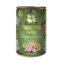 Корм вологий Brit Care Christmas for Dogs Rabbit with Turkey для дорослих собак різдвяна вечеря з кроликом та індичкою 400 г